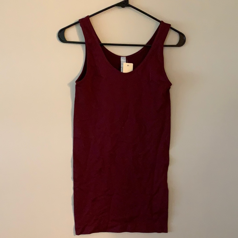 Dark maroon tank top. One size.